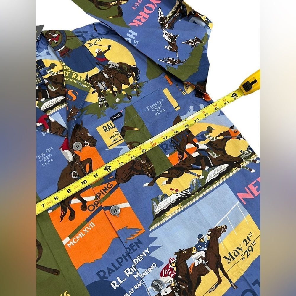 Polo Ralph Lauren Equestrian Sleepwear All Over Print Button Up Shirt - Picture 7 of 12